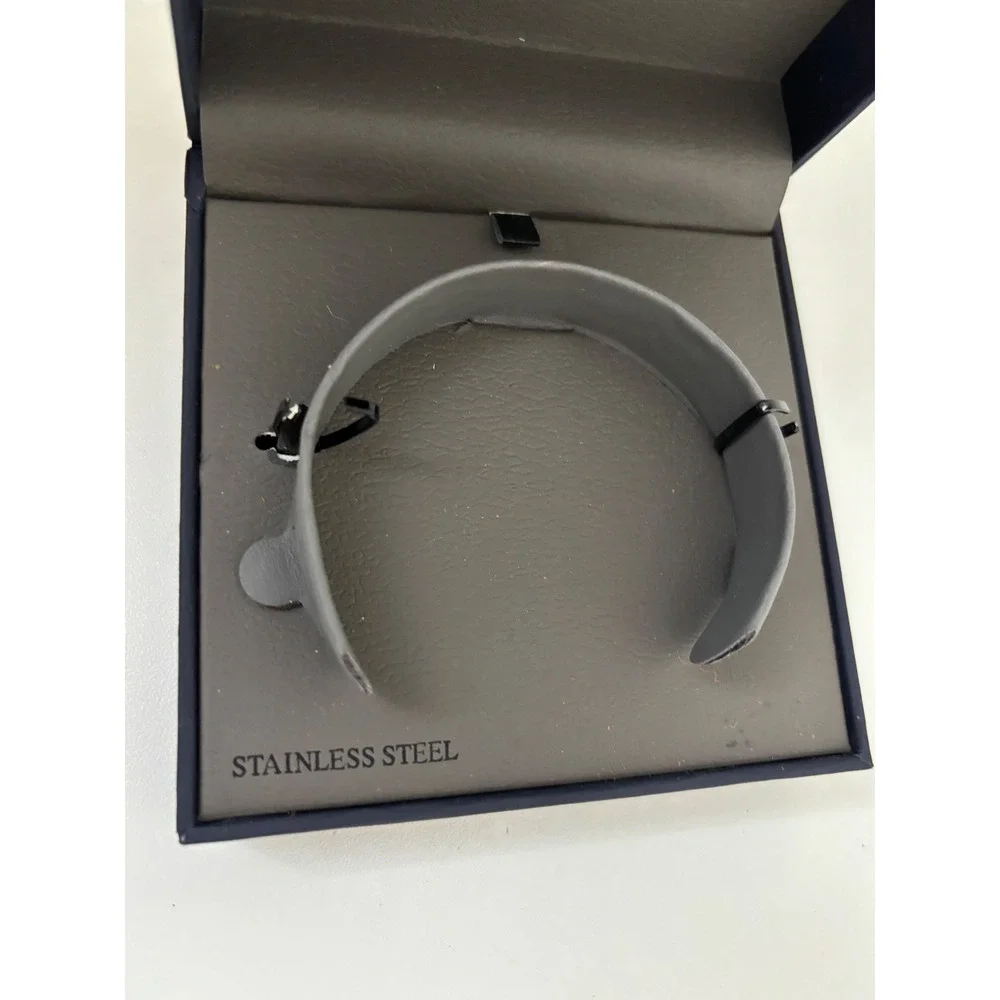 1913 Men's Accessories Stainless Steel Cuff Bracelet Matte Grey Minimalist Boxed